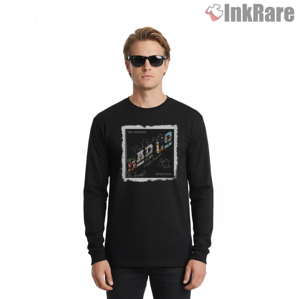 Bad Company Original Anthology Cover Shirt on black long sleeve shirt for men graphic tee