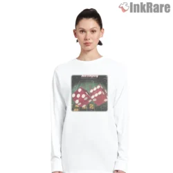 Bad Company Straight Shooter Shirt on white long sleeve with red dice graphic