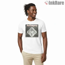 Bad Company Tour Lineup Album Cover Shirt on white short sleeve shirt for men graphic tee