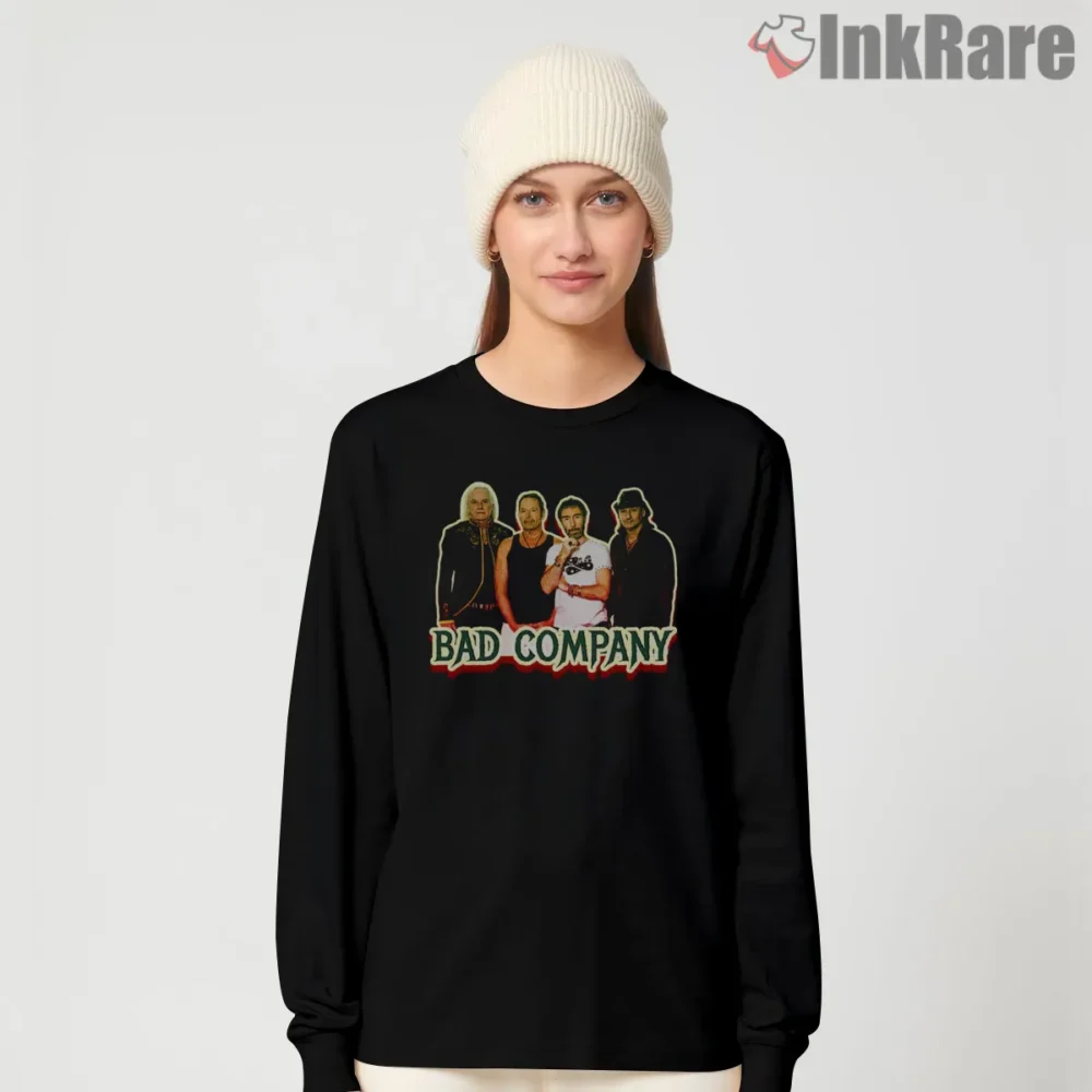 Bad Company Trio Portrait Vintage Shirt on black long sleeve shirt for women graphic tee