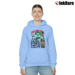 Women’s Bad Frog Beer Graphic Humor Cozy Hoodie in light blue | Warm, Structured, Stylish