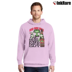 Men’s Bad Frog Beer Graphic Humor Pullover Hoodie in light pink | Cozy, Durable, Modern Fit