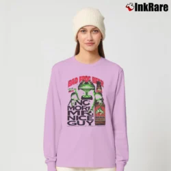 Women’s Bad Frog Beer Graphic Humor Long-Sleeve Top in light pink | Sleek, Versatile, All-Season