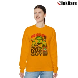 Women’s Bad Frog Beer Graphic Humor Relaxed Sweatshirt in orange | Soft, Laid-Back Vibe