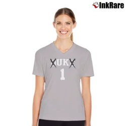 Women’s Bad Monkey Designs Uk Graphic V-Neck Tee in sport grey | Chic Neckline, Soft Texture