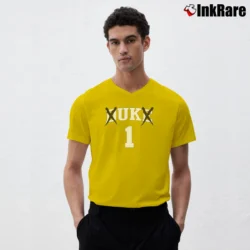 Men’s Bad Monkey Designs Uk Graphic V-Neck Tee in yellow | Sharp, Breathable, Everyday Staple