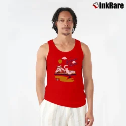 Men’s Bahama Mama Sexy Beach Cat 90s Style Tank Top in red | Breathable, Active-Friendly Design