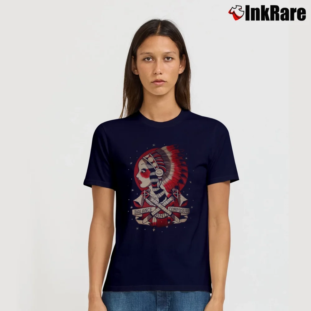 Women’s Balance And Composure Tomahawk Signature T-Shirt in navy | Soft, Flattering Fit