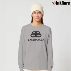 Women’s Balenciaga Bb Black Graphic Long-Sleeve Top in sport grey | Sleek, Versatile, All-Season