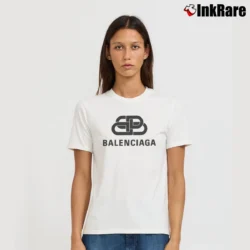Women’s Balenciaga Bb Black Graphic Signature T-Shirt in white | Soft, Flattering Fit