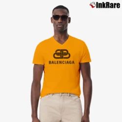 Men’s Balenciaga Bb Black Graphic V-Neck Tee in orange | Sharp, Breathable, Everyday Staple