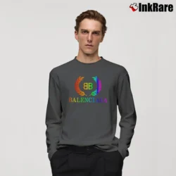 Men’s Balenciaga Bb Designer Logo Long-Sleeve Shirt in charcoal | Sleek, Lightweight, Year-Round Wear