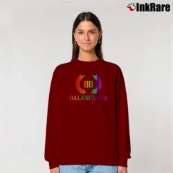 Women’s Balenciaga Bb Designer Logo Relaxed Sweatshirt in maroon | Soft, Laid-Back Vibe