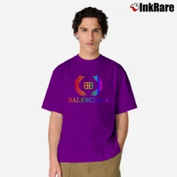 Men’s Balenciaga Bb Designer Logo Classic T-Shirt in purple | Soft, Breathable Everyday Wear