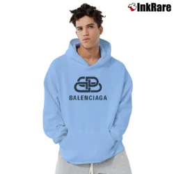 Men’s Balenciaga Bb Fashion Logo Pullover Hoodie in light blue | Cozy, Durable, Modern Fit