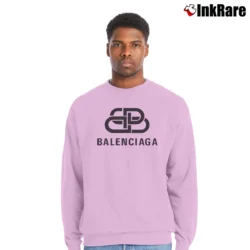Men’s Balenciaga Bb Fashion Logo Crewneck Sweatshirt in light pink | Cozy Fabric, Clean Style