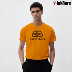 Men’s Balenciaga Bb Fashion Logo V-Neck Tee in orange | Sharp, Breathable, Everyday Staple