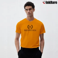 Men’s Balenciaga Bb Logo Graphic V-Neck Tee in orange | Sharp, Breathable, Everyday Staple