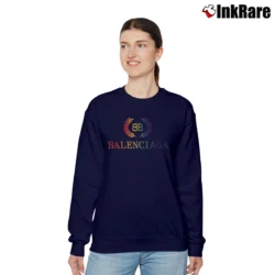 Women’s Balenciaga Overd Rainbow Graphic Relaxed Sweatshirt in navy | Soft, Laid-Back Vibe