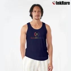 Men’s Balenciaga Overd Rainbow Graphic Tank Top in navy | Breathable, Active-Friendly Design