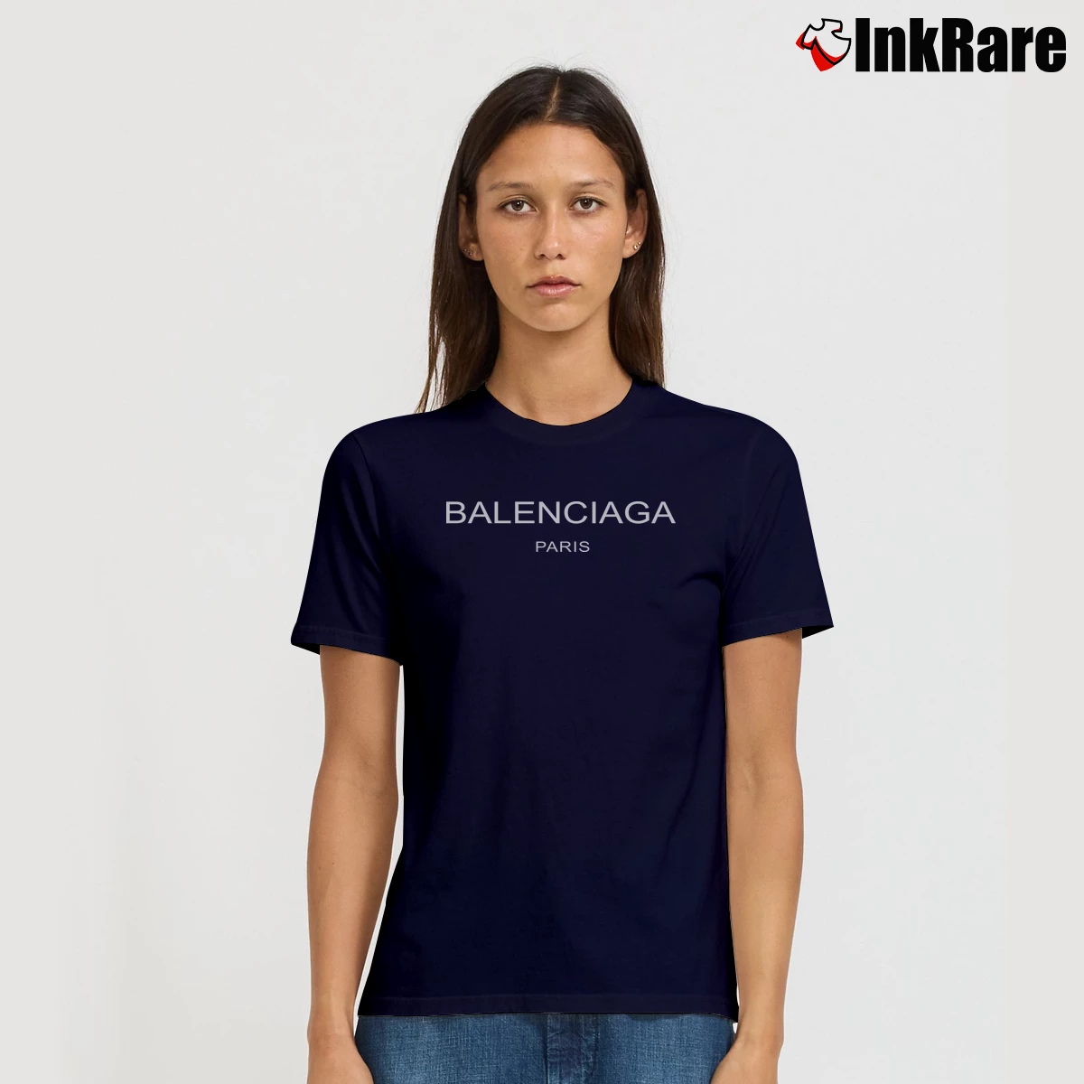 Women’s Balenciaga Paris Gucci Fashion Signature T-Shirt in navy | Soft, Flattering Fit