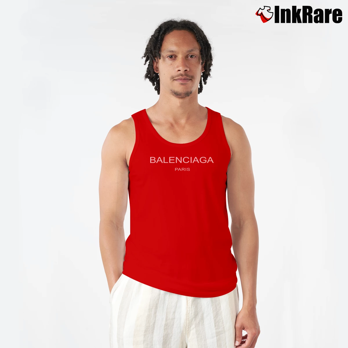 Men’s Balenciaga Paris Gucci Fashion Tank Top in red | Breathable, Active-Friendly Design