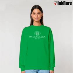 Women’s Balenciaga Printed Cotton Designer Relaxed Sweatshirt in irish green | Soft, Laid-Back Vibe