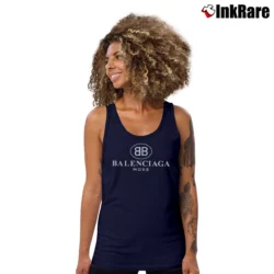 Women’s Balenciaga Printed Cotton Designer Tank Top in navy | Lightweight, Movement-Friendly