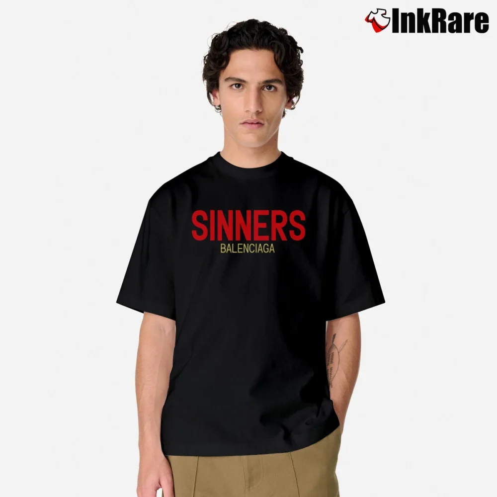 Men’s Balenciaga Sinners Logo Classic T-Shirt in black | Soft, Breathable Everyday Wear