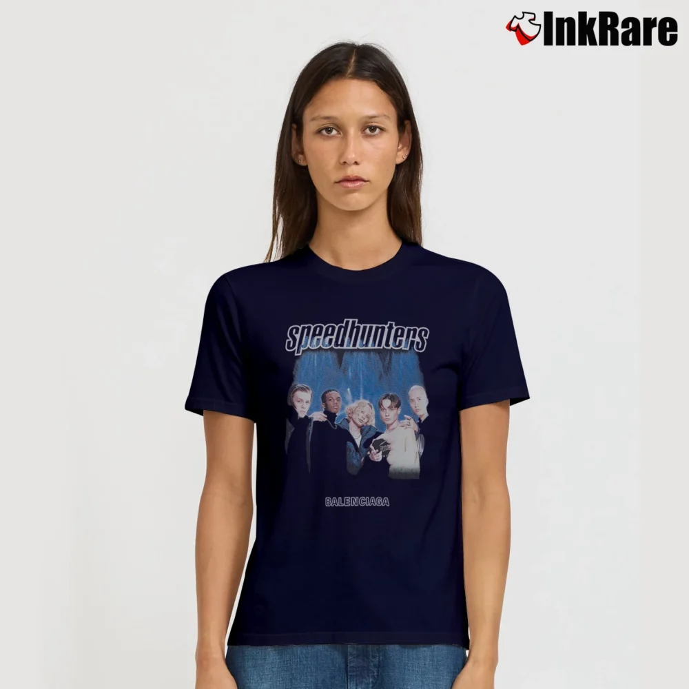 Women’s Balenciaga Speedhunter Logo Signature T-Shirt in navy | Soft, Flattering Fit