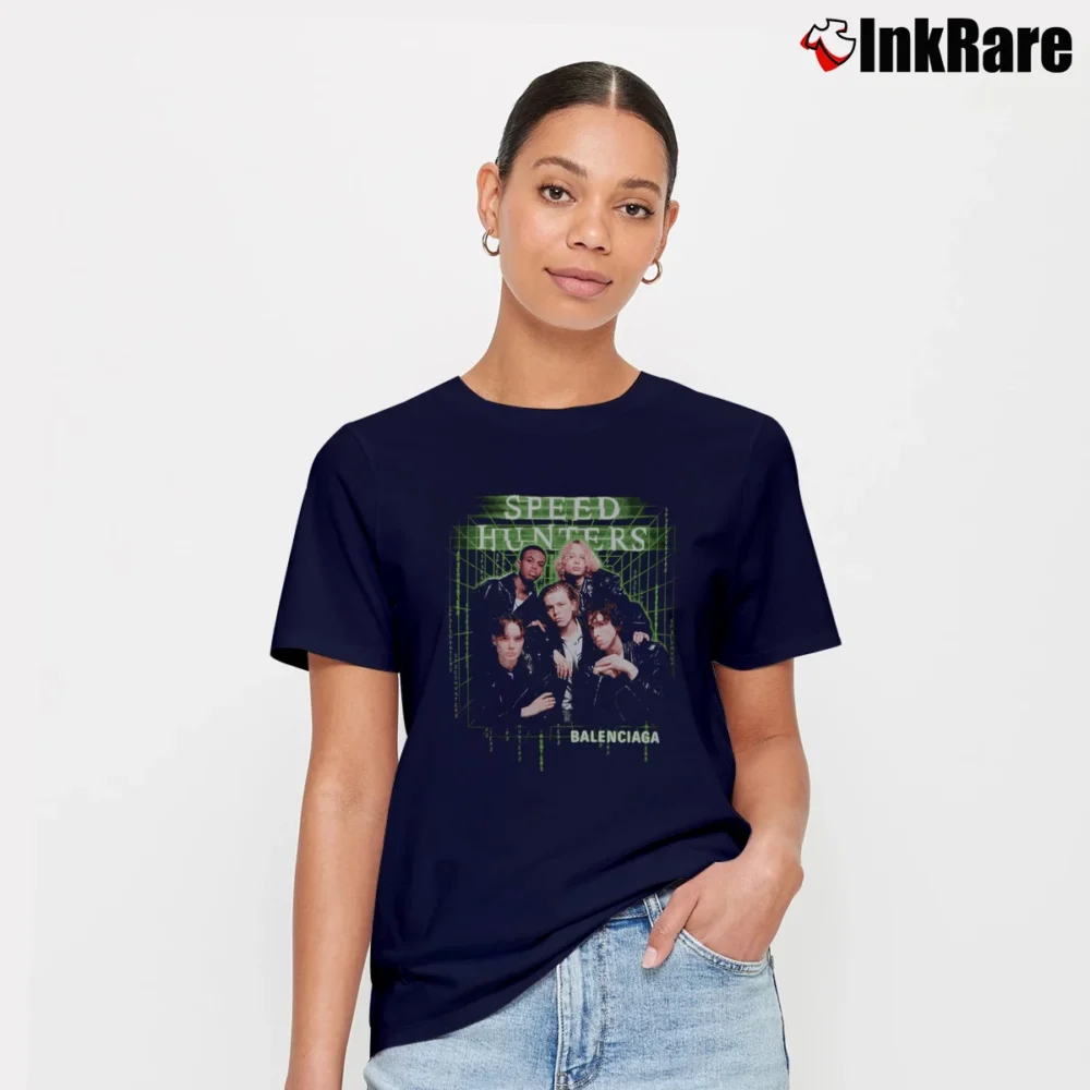 Women’s Balenciaga Speedhunters Band Signature T-Shirt in navy | Soft, Flattering Fit