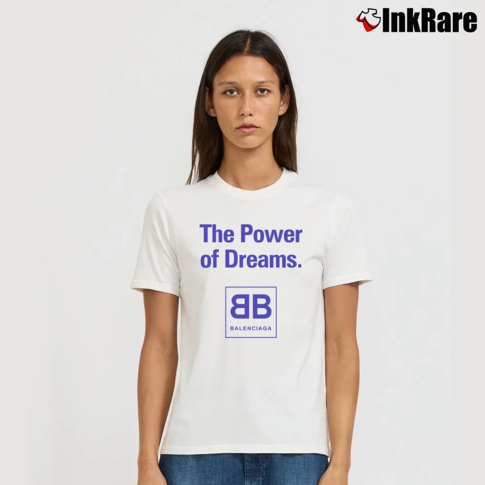 Women’s Balenciaga The Power Of Dreams Signature T-Shirt in white | Soft, Flattering Fit