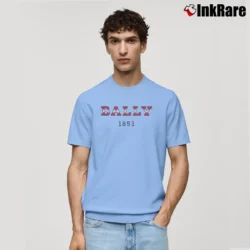 Men’s Bally 1851 Logo Fashion Classic T-Shirt in light blue | Soft, Breathable Everyday Wear