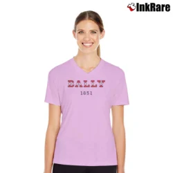Women’s Bally 1851 Logo Fashion V-Neck Tee in light pink | Chic Neckline, Soft Texture