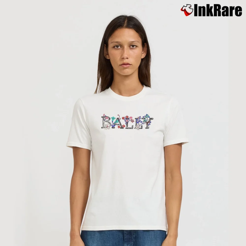 Women’s Bally Classic Cotton Signature T-Shirt in white | Soft, Flattering Fit