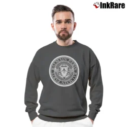 Men’s Balmain Printed Cotton Crewneck Sweatshirt in charcoal | Cozy Fabric, Clean Style
