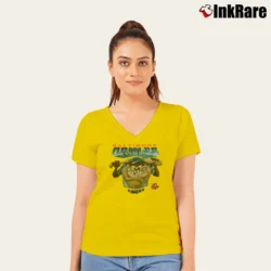 Women’s Baltimore Orioles Looney Tunes Taz Baseball V-Neck Tee in yellow | Chic Neckline, Soft Texture