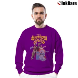 Men’s Banana Splits Retro Cast Crewneck Sweatshirt in purple | Cozy Fabric, Clean Style