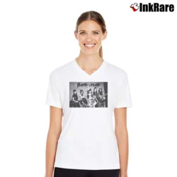 Women’s Band - maid Comfortable Music V-Neck Tee in white | Chic Neckline, Soft Texture