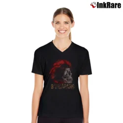 Women’s Bangarang Retro Statement Graphic V-Neck Tee in black | Chic Neckline, Soft Texture