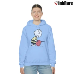 Women’s Banksy Charlie Brown Pyromaniac Snoopy Cozy Hoodie in light blue | Warm, Structured, Stylish
