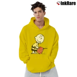 Men’s Banksy Charlie Brown Pyromaniac Snoopy Pullover Hoodie in yellow | Cozy, Durable, Modern Fit