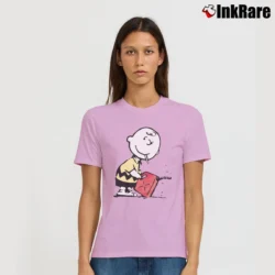 Women’s Banksy Charlie Brown Pyromaniac Snoopy Signature T-Shirt in light pink | Soft, Flattering Fit