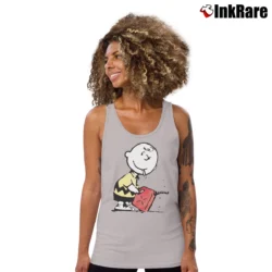 Women’s Banksy Charlie Brown Pyromaniac Snoopy Tank Top in sport grey | Lightweight, Movement-Friendly