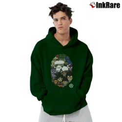 Men’s Bape Dragon Ball Z Milo Big Head Streetwear Pullover Hoodie in forest green | Cozy, Durable, Modern Fit