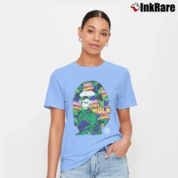 Women’s Bape Marvel Camo Hulk Signature T-Shirt in light blue | Soft, Flattering Fit