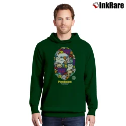 Men’s BAPE Pokemon Head Logo Gift Pullover Hoodie in forest green | Cozy, Durable, Modern Fit
