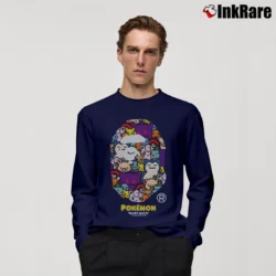 Men’s BAPE Pokemon Head Logo Gift Long-Sleeve Shirt in navy | Sleek, Lightweight, Year-Round Wear