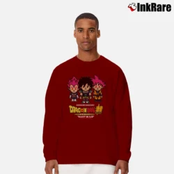 Men’s Bape X Dragon Ball Super Broly Crossover Long-Sleeve Shirt in maroon | Sleek, Lightweight, Year-Round Wear