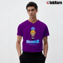 Men’s Bape X Dragon Ball Z Gotenks Baby Milo Cool V-Neck Tee in purple | Sharp, Breathable, Everyday Staple